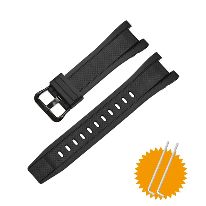 Silicone Rubber Replacement Watch Band for Casio GST Series GST-210 GST-W300 GST-400G GST-B100 Waterproof Sport Wrist Strap 26×14mm