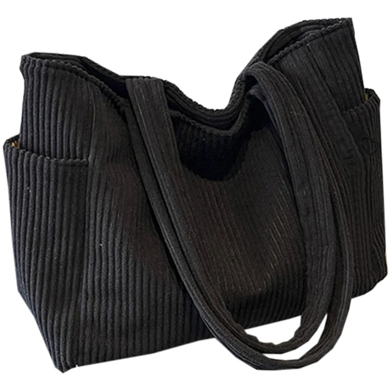 Trendy Multi-Functional Corduroy Tote Bag | Casual Everyday Use