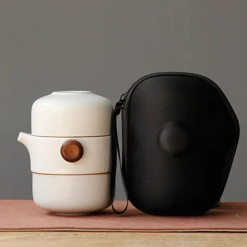 Japanese-Style Handmade Ceramic Teapot Set for Home & Travel
