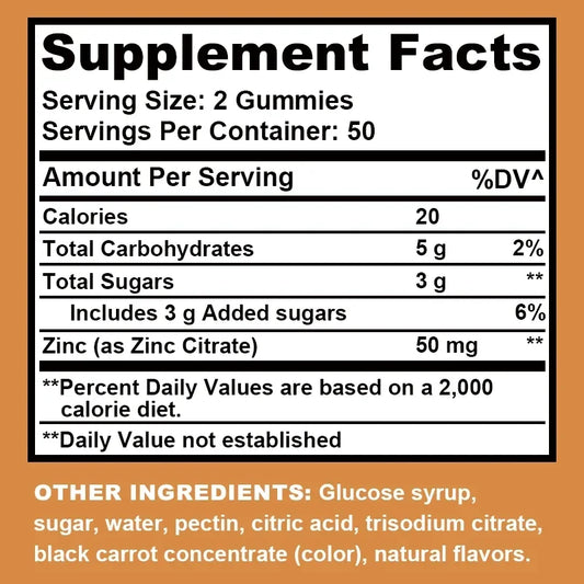 Zinc Gummies for Cognitive Support | Mood and Energy Booster