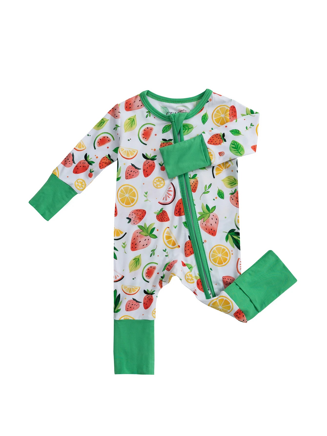 Ultra-soft bamboo fibre baby romper suit with zip fastening Suitable for both indoor and outdoor wear