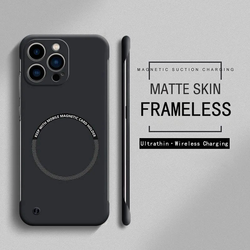 Ultra Slim Magnetic Case for iPhone | Frameless Matte Cover