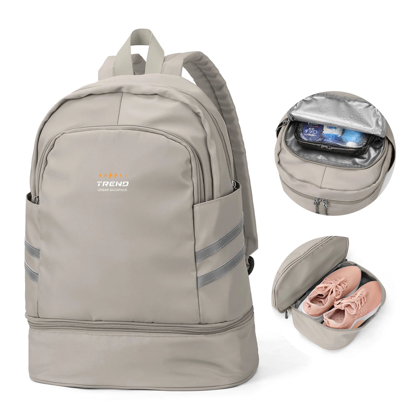 Women's Large Gym Backpack with Shoe Compartment | Waterproof Travel Bag