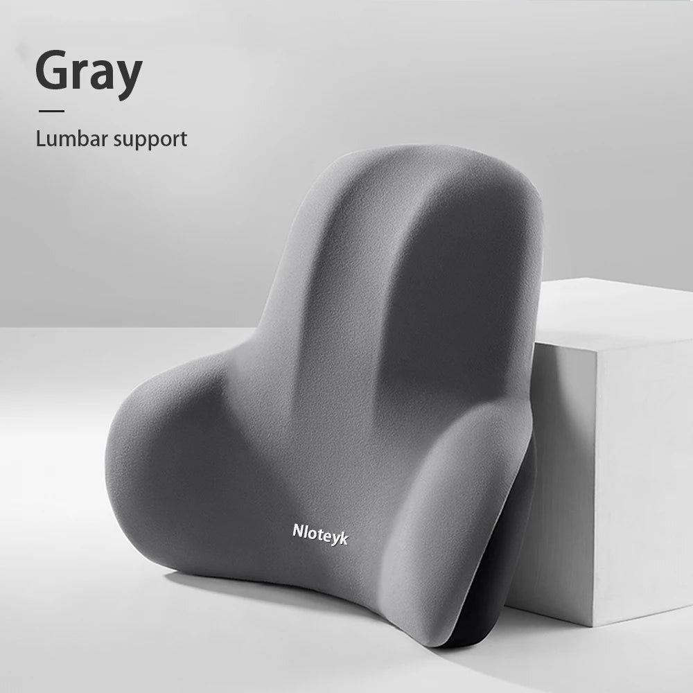 Memory Foam Car Neck Pillow | Breathable Lumbar Support Cushion