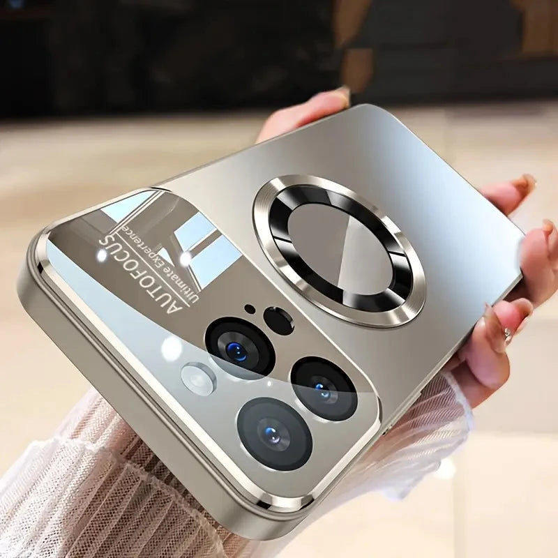 Stylish Titanium Metallic Magnetic Phone Case for iPhone Models