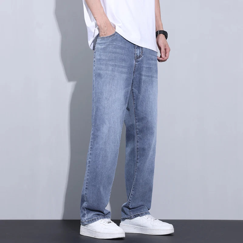 Men's Summer Thin Loose Straight Jeans | Comfortable Denim Trousers