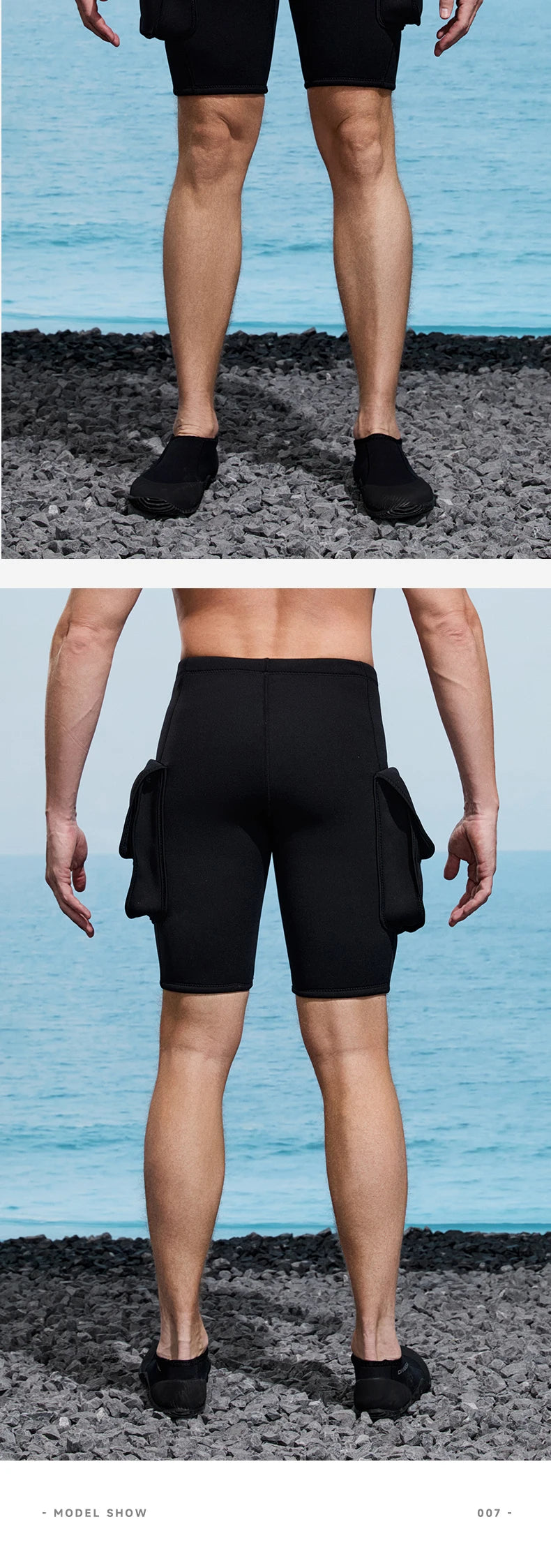 Men's 3mm Neoprene Wetsuit Shorts for Water Sports & Diving