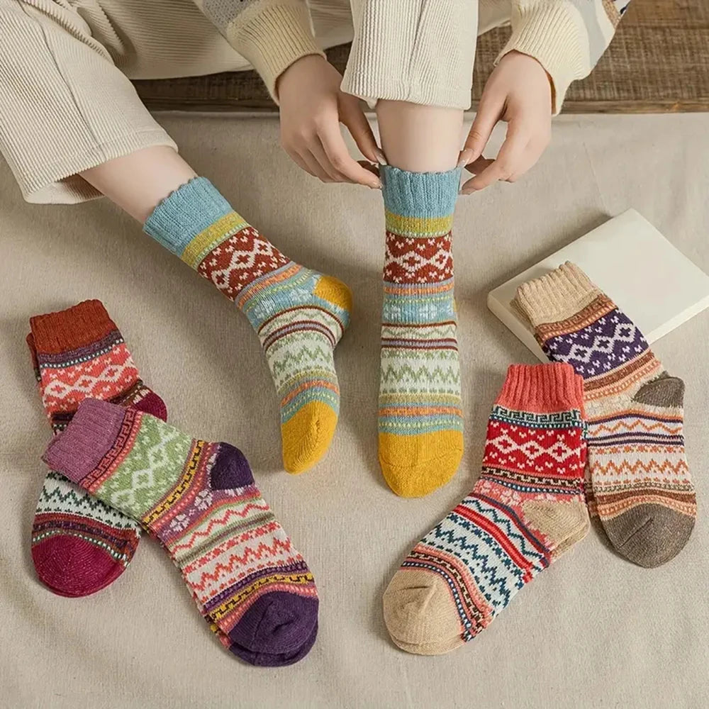 Warm Striped Women's Wool Socks | Cozy Winter Comfort 2026