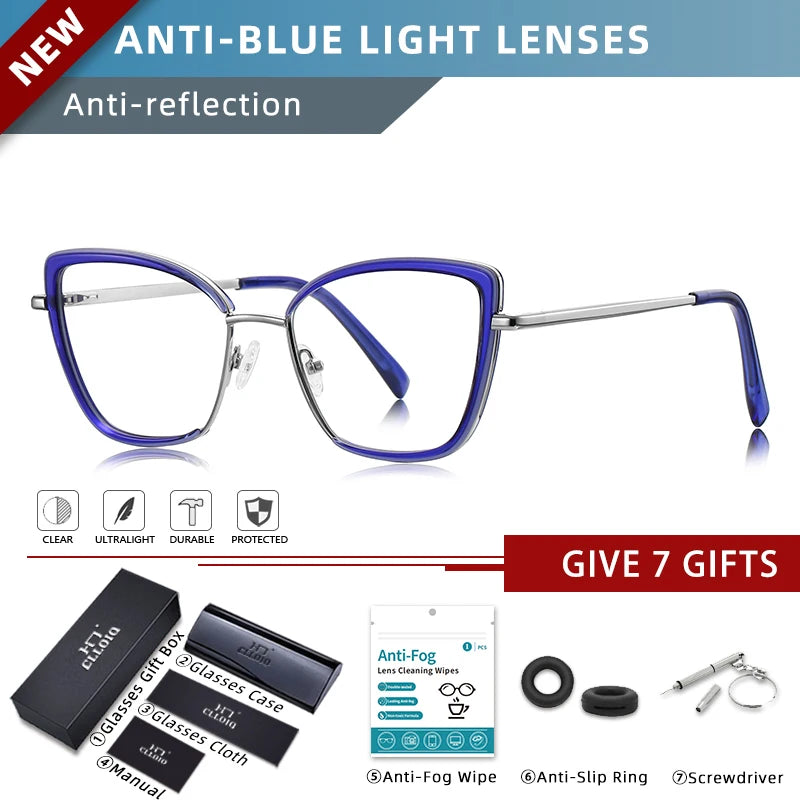 Customizable Anti Blue Light Myopia Glasses for Women | Stylish & Functional