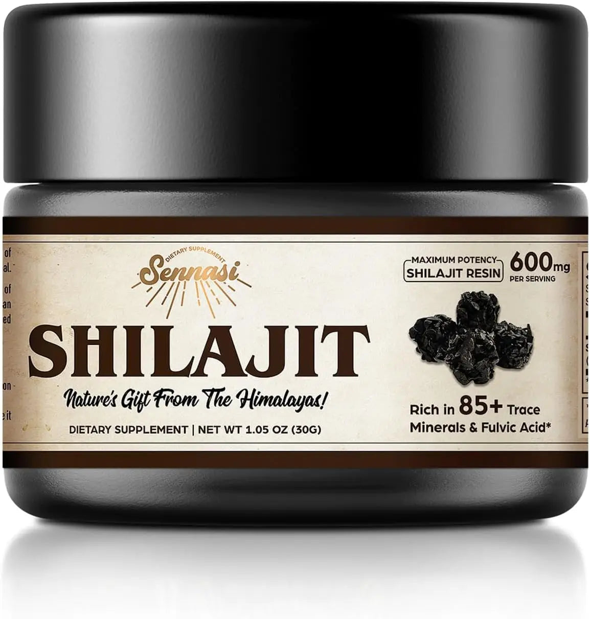 Pure Himalayan Organic Shilajit Resin | Maximum Potency 600mg