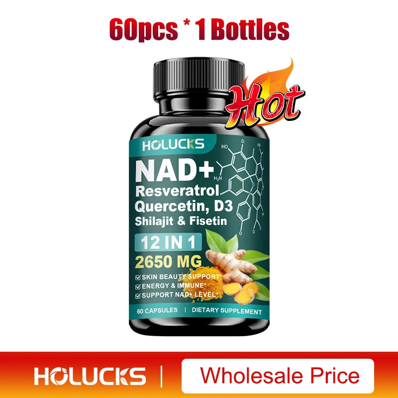 NAD+ Capsules with Resveratrol | Enhance Energy & Skin Health