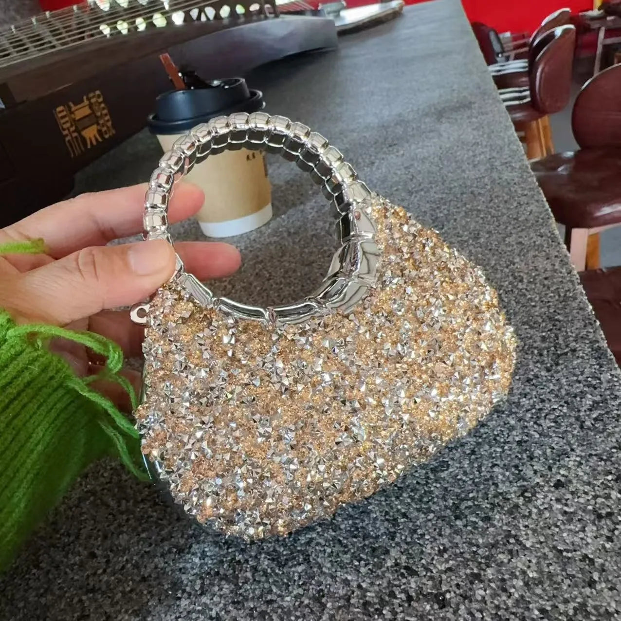 Mini Golden Pink Evening Bag | Luxury Clutch for Parties