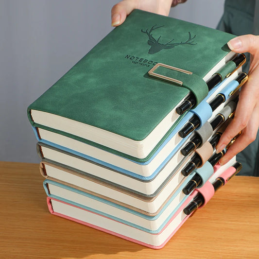 200 Pages A5 Leather Notebook | Personalized Soft Cover & Bookmark