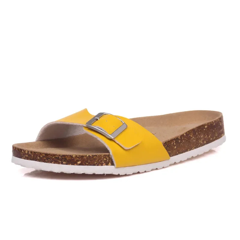 Elegantes chanclas de corcho de verano para mujer | Sandalias informales de playa