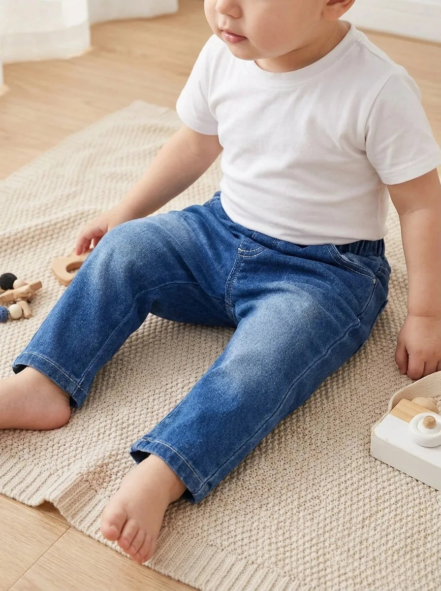 Baby Boy Denim Pants | Casual Elastic Waist Jeans 0-4 Years