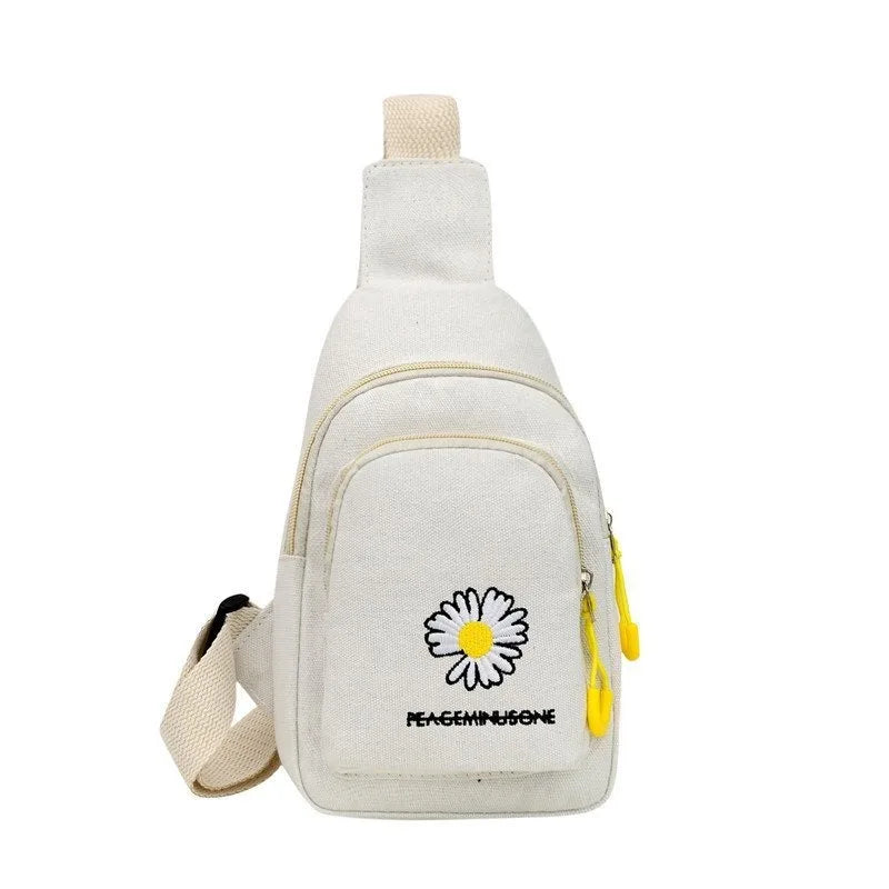 Stylish Embroidered Canvas Chest Bag | Women’s Daily Crossbody Bag