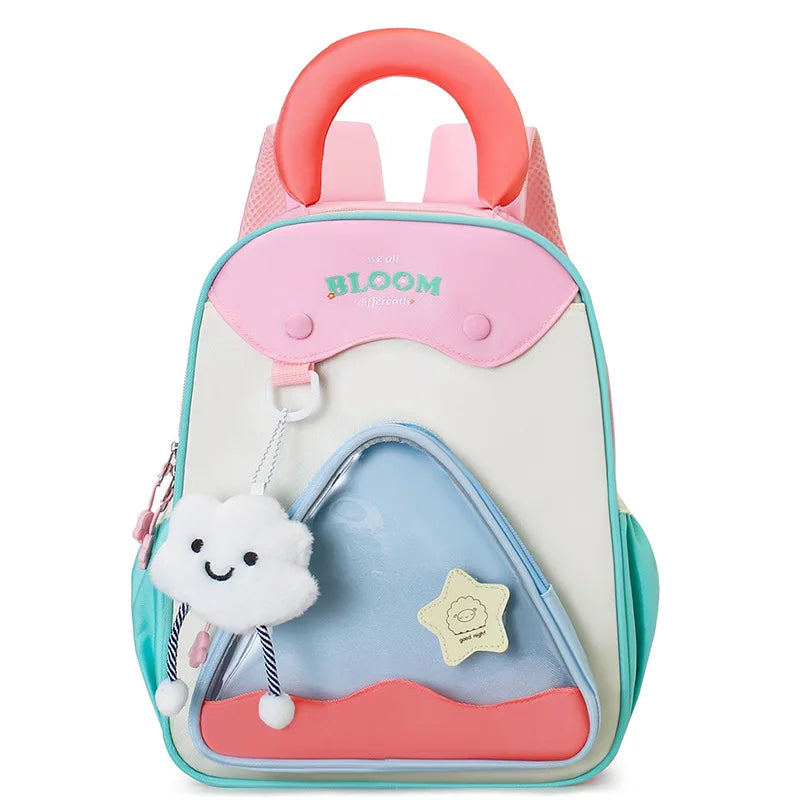 Lightweight Contrast Color Kindergarten Backpack | Cute Stylish Kids Bag