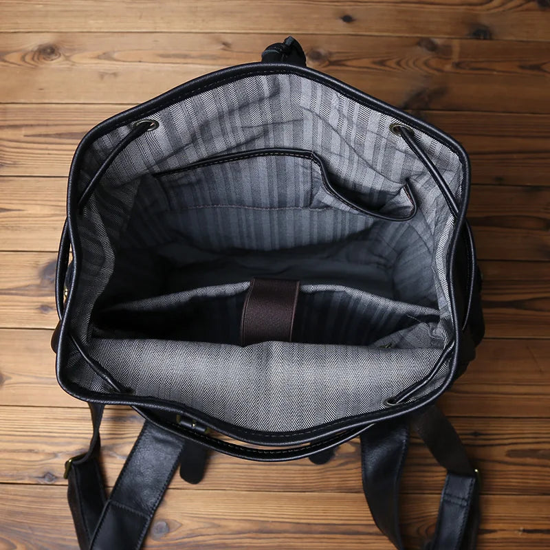 Men's Casual Leather Backpack | Large Capacity & Stylish Design