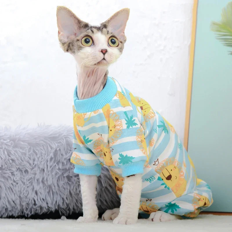 Cute Cotton Cat Jumpsuit | Stylish & Warm Hoodies for Cats