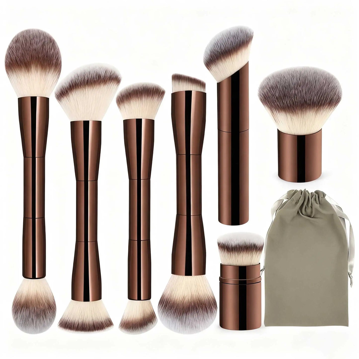 7pcs Double Sided Kabuki Makeup Brush Set | Flawless Finish