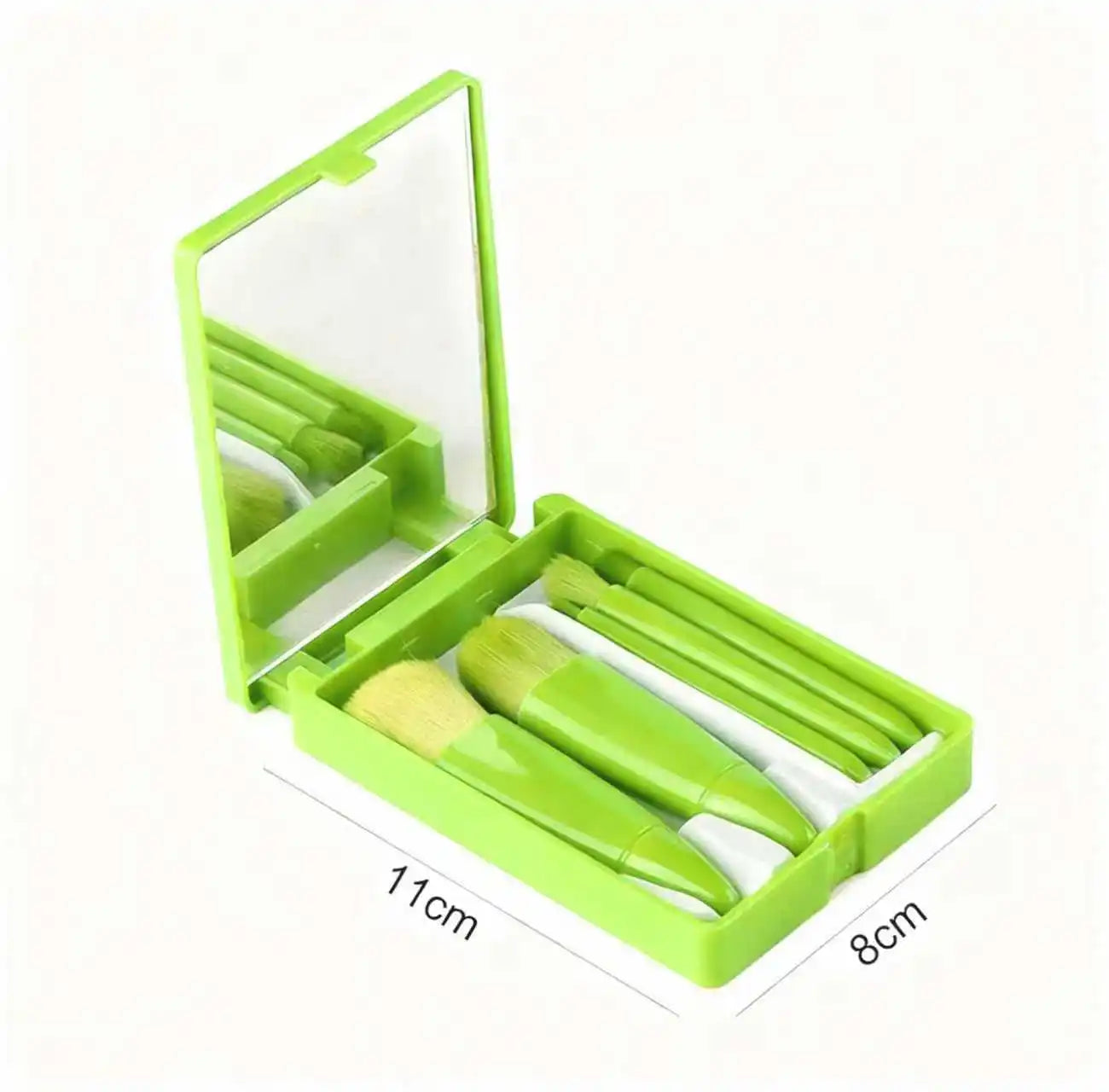 5Pcs Portable Makeup Brush Set with Mirror | Travel-Friendly Beauty Kit