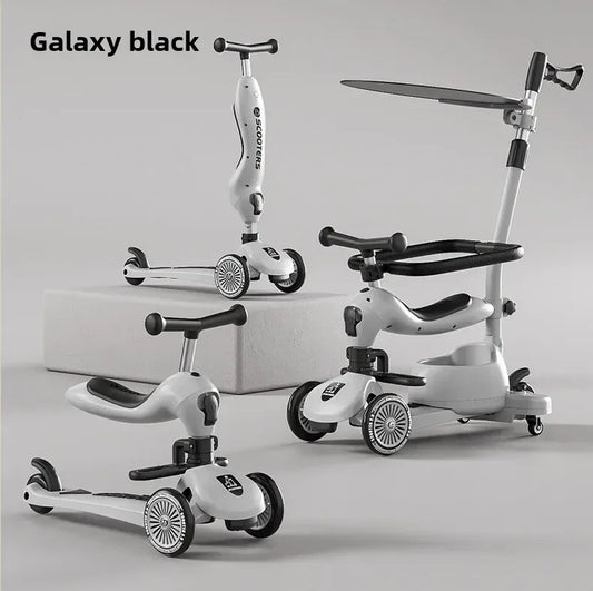 Patinete plegable de 3 ruedas para niños | Diversión musical portátil para niños