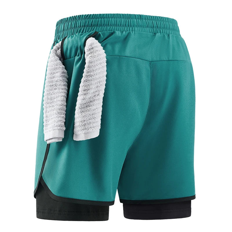 Men's 2-in-1 Camo Running Shorts | Quick Dry Gym Wear