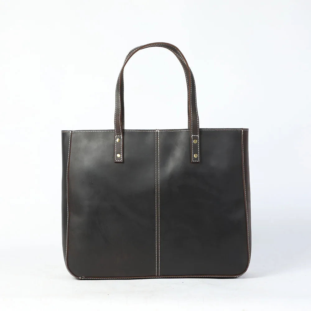 Genuine Leather Tote Bag | Versatile Shoulder Bag for Men & Women
