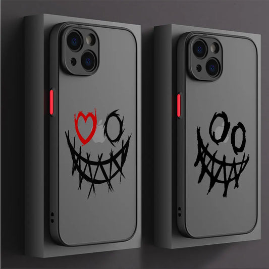 Clear Matte Smiling Devil Phone Case | Shockproof Luxury Cover