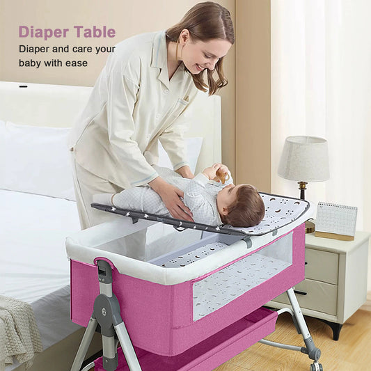 Baby Bassinet Bedside Sleeper | Safe Co-Sleeping Rocking Cradle