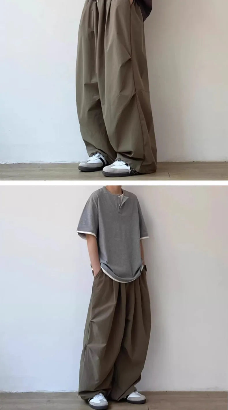 Summer Vintage Baggy Wide-Leg Pants for Men and Women