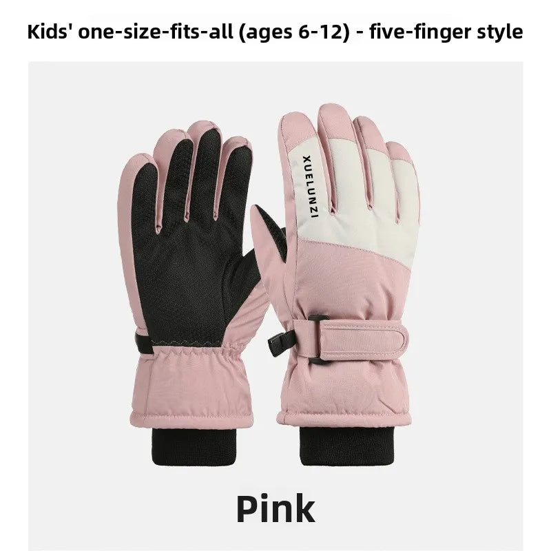 Kids Winter Ski Gloves Waterproof Thermal Snow Gloves for Boys Girls Outdoor Cold Weather Mittens for Cycling Riding and Sports