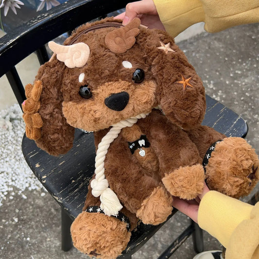 Adorable mochila de peluche de cachorro | Bolso de estilo de dibujos animados de moda