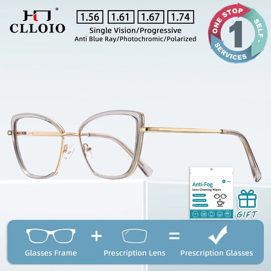 Gafas para miopía antirreflectantes de luz azul personalizables y con estilo para mujer