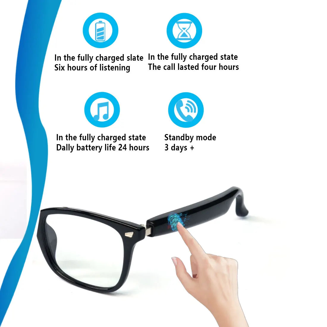 High-Tech Smart Glasses | App Translation & Open-Ear Audio