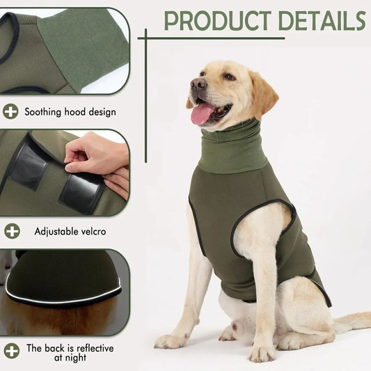 Chaleco para perros ansiosos con capucha | Comodidad y seguridad para mascotas