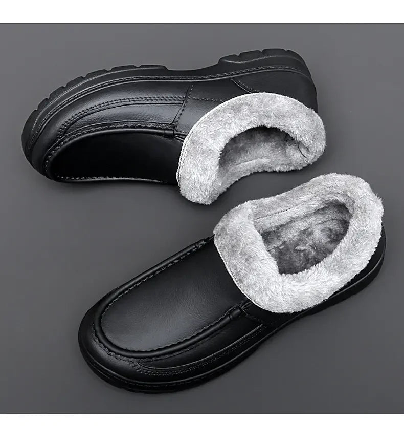 Men’s Waterproof Winter Work Slippers | Warm Anti-Slip Casual Shoes