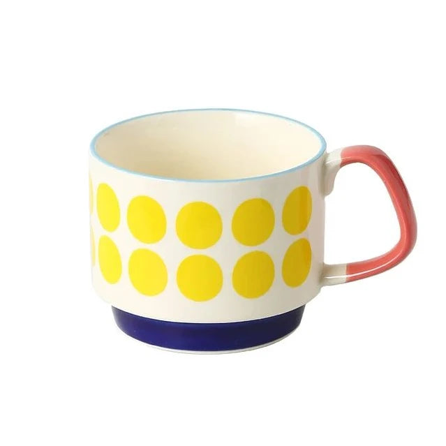 Retro Ceramic Flower Coffee Mug Set | Perfect for Tea & Oats