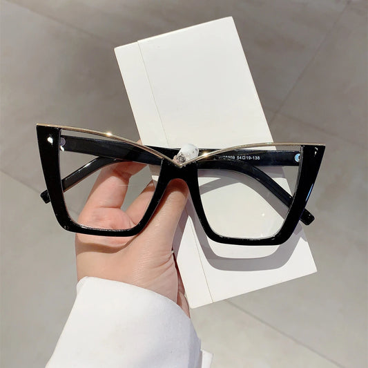 Gafas Chic Extragrandes de Ojo de Gato | Elegantes Gafas que Bloquean la Luz Azul