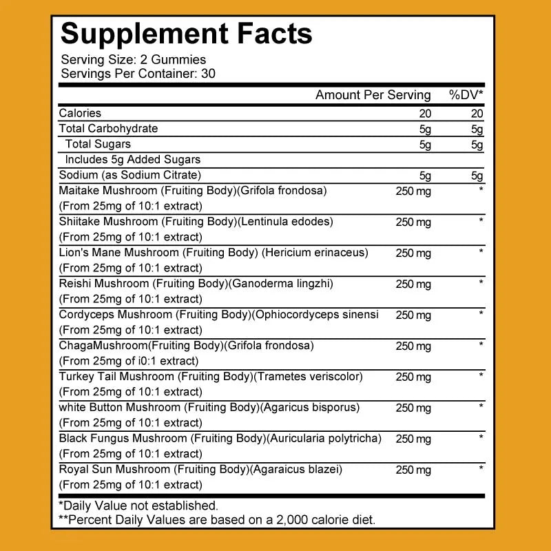 Lion’s Mane Mushroom Gummies for Immune, Memory & Mood Support