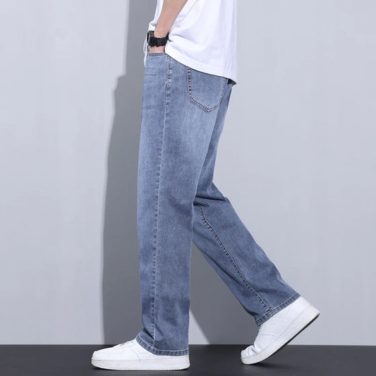 Men's Summer Thin Loose Straight Jeans | Comfortable Denim Trousers