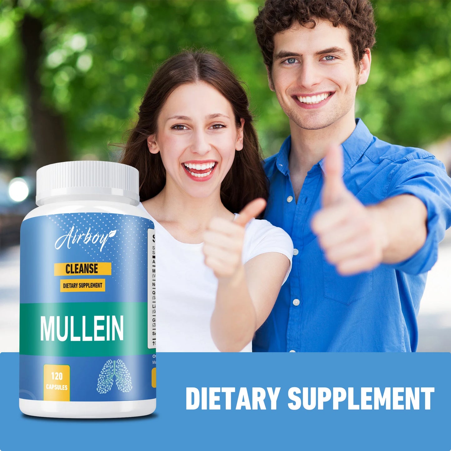 Natural Mullein Lung Detox Capsules for Breathing & Sleep