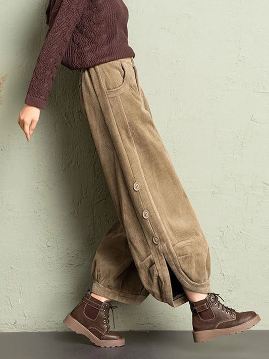 Women's Warm Corduroy Harem Trousers | Cozy Casual Streetwear Pants