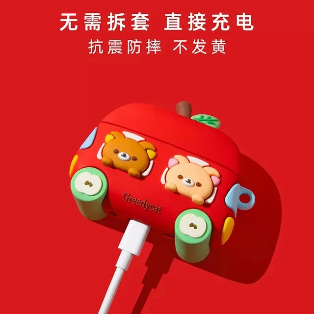 Bonita funda de silicona de oso para AirPods | Elegante funda para auriculares
