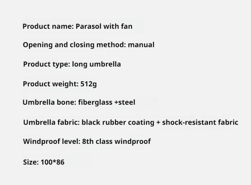 Portable Cooling Sunshade Umbrella with Fan | UV Protection