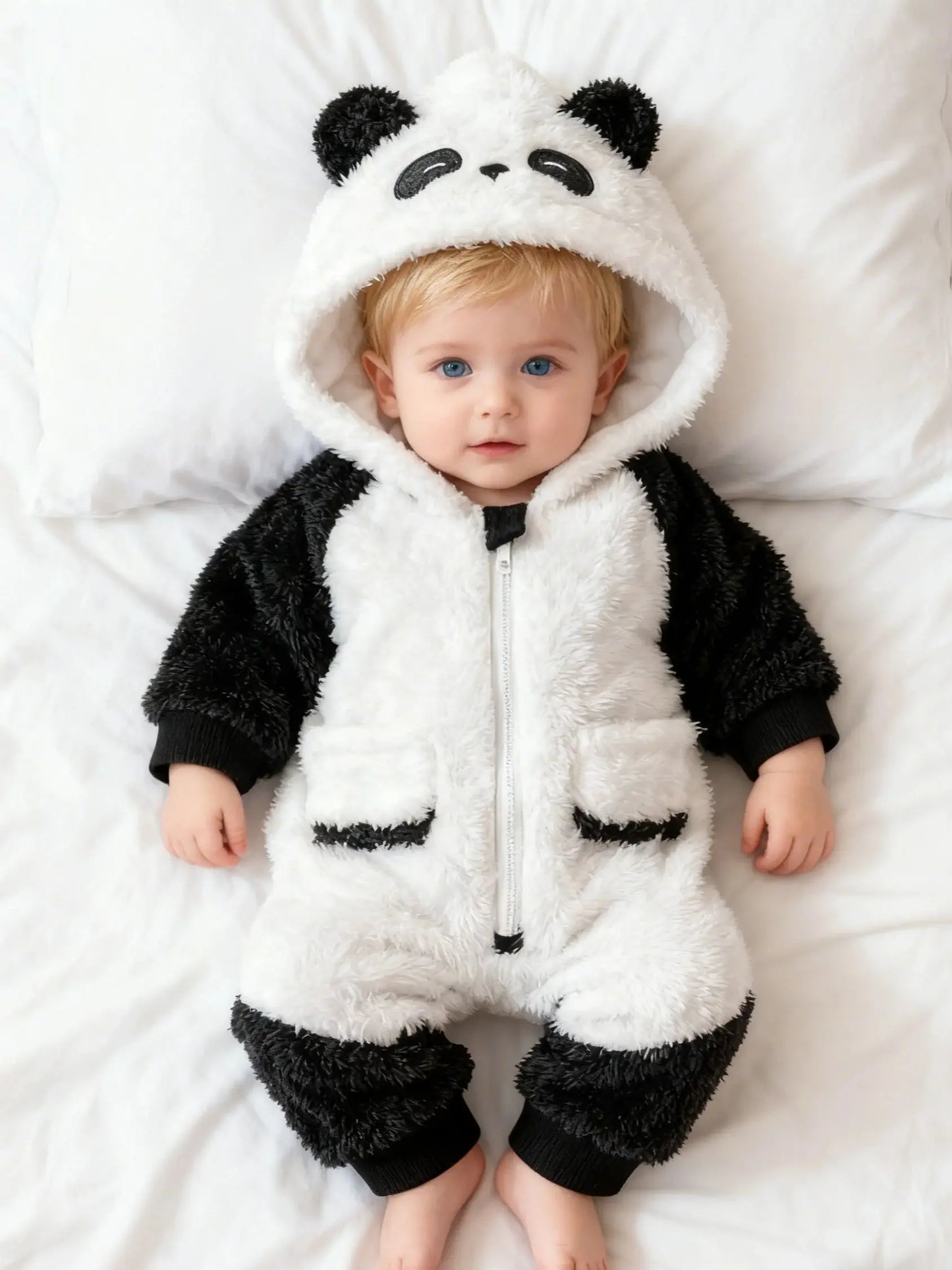 Panda Shaped Baby Romper | Adorable Winter Outfit for Infants