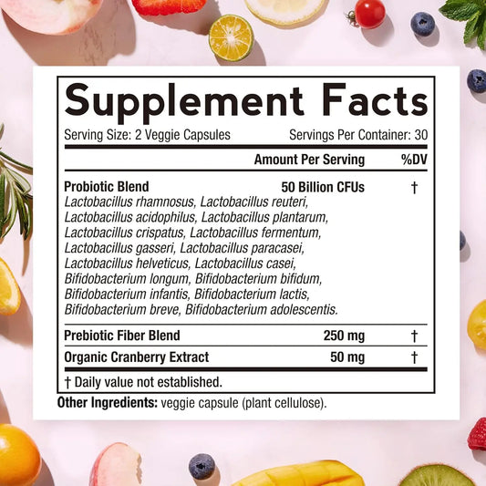 Daily Women's Probiotic Supplement | 60 Caps for Gut Health