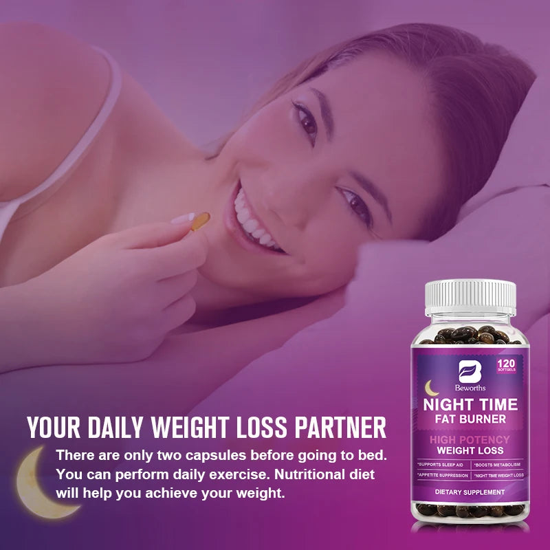 120pcs Night Time Fat Burner Capsules for Weight Management