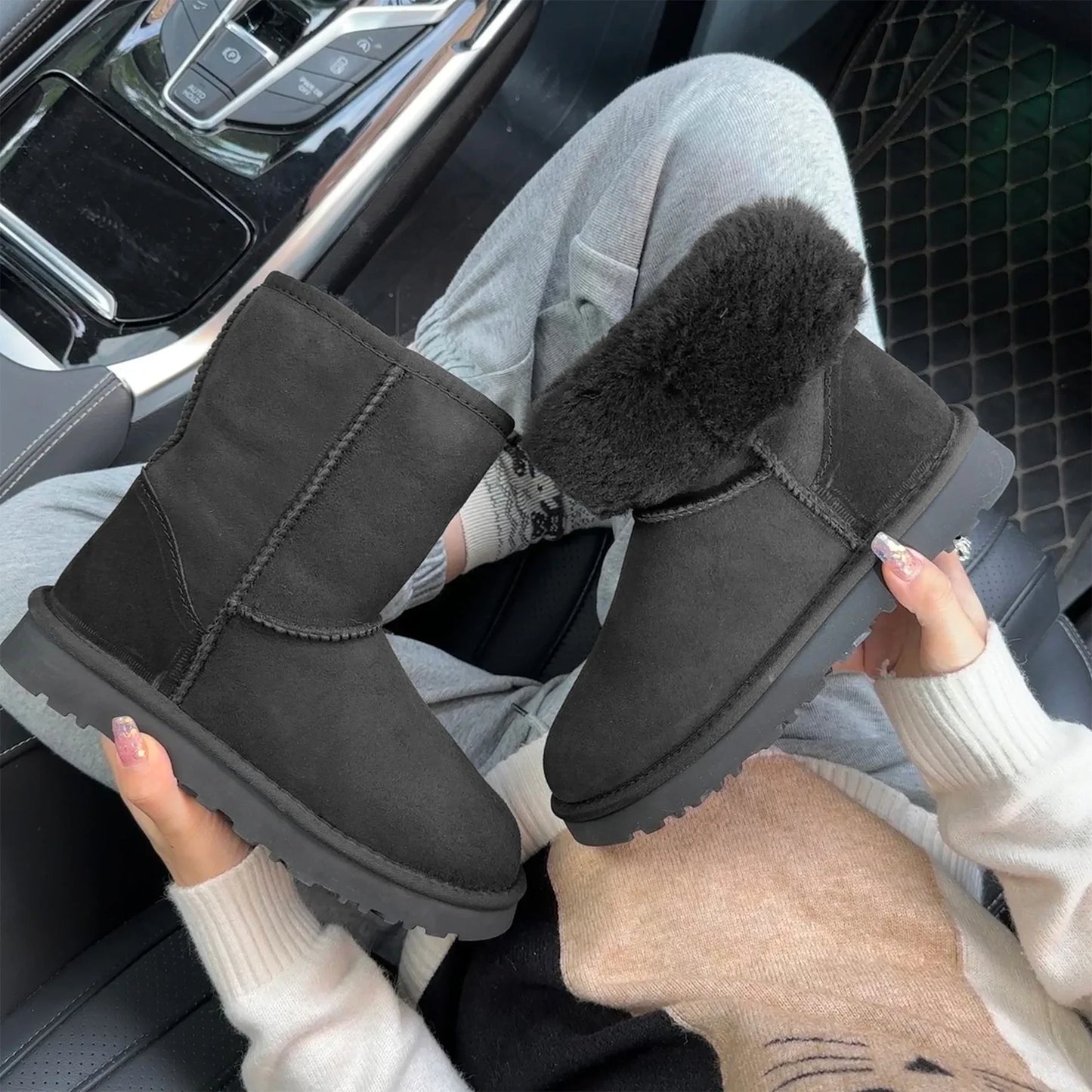 Women's Sheepskin Wool Snow Boots | Warm Winter Ankle Boots