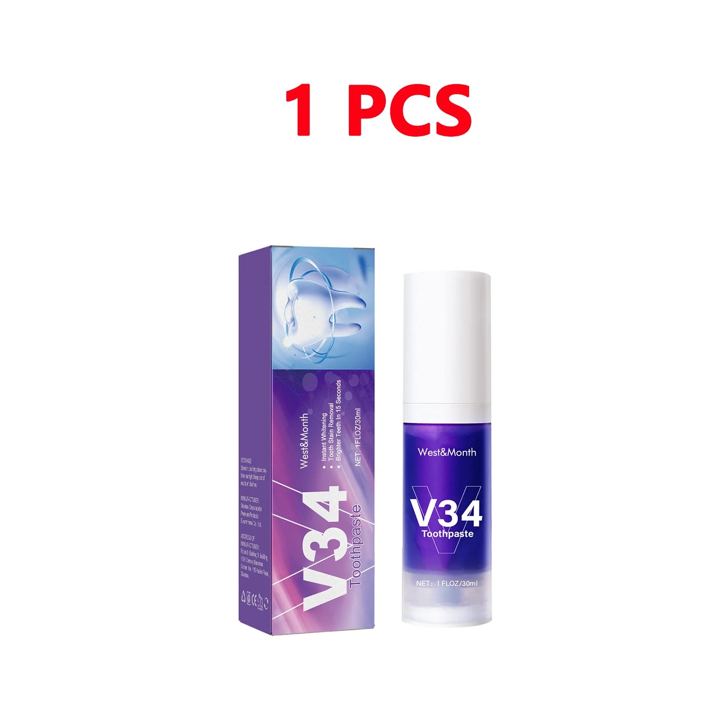 30ml Teeth Whitening Toothpaste | Intensive Stain Remover & Fresh Breath